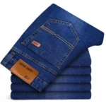 2026 New Light Luxury Business Comfortable Men's Jeans, High-End Blue and Black ht Leg Men's Pants - Image 2