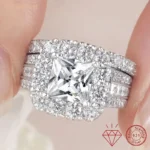 Newshe Original 925 Silver Moissanite Rings GRA Certified D Color VVS1 Diamond