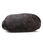 New Vintage Flower Printing Women Handbags Designer Cow Genuine Leather - Image 3