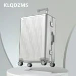 KLQDZMS Rolling Suitcase 20"24 Inch All Aluminum Magnesium Alloy Boarding