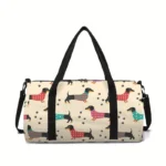 Classic ethnic style animal flower 3D Print Large Capacity Travel Bags Barrel Shape - Image 2