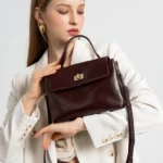 Genuine Leather Top Handle Crossbody Bag for Women Vintage Oil Wax Leather - Image 3