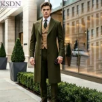 Luxury Men's Suits 3 Piece Jacket Pants Vest Tuxedos Elegant Single