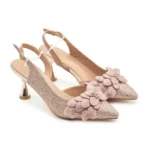 2024 Nigerian Style Rhinestone Medium Heeled Sandals for Women Fashion Wedding - Image 6