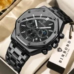 BINBOND Luxury Quartz Wristwatches Luminous Waterproof Auto Date