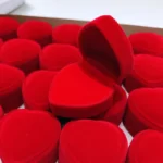 1/10pcs Velvet Red Heart Shaped Jewelry Box Ring Case Earring Display Cases Holder - Image 5