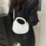 Chic Stripe Design Crossbody Bags for Women Elegant Synthetic Leather Handbag, Purse - Image 5