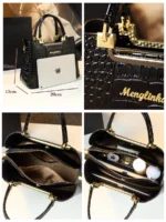 Genuine Leather Women Handbag 2023 New Fashion Brand Crocodile Pattern Lady Portable - Image 4