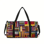 Classic ethnic style animal flower 3D Print Large Capacity Travel Bags Barrel Shape - Image 3