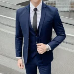Solid Color Suit Men's Fashionable Gentleman Business Banquet Korean-style Formal Dress - Image 3