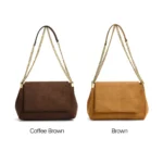 New Women Autumn Winter Suede Shoulder Bag Vintage Tote Bag with Chains Fashion - Image 3