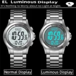 Skmei Mens Led Chronograph Bracelet Watches Luxury Stainless Steel Band 30M - Image 5
