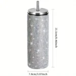 600ml Rhinestone Thermos Bottles Leopard Print Light Luxury Vacuum - Image 5
