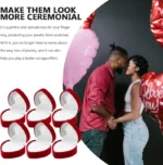 1/10pcs Velvet Red Heart Shaped Jewelry Box Ring Case Earring Display Cases Holder - Image 6