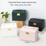 1pcs Multi Functional Three Layer Leather Drawer Style Jewelry - Image 6