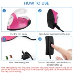 Mini Craft Iron Electric Iron Portable Handy Heat Press with Silicone Heat Insulation - Image 4