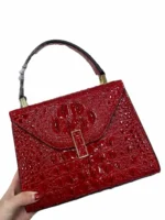 Vintage Hasp Flap Bag Office Ladies Tote Handbag Split Leather New Designer - Image 6