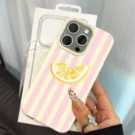 Fresh Lemon Striped Phone Case For iPhone 17 16 15 14 13 12 11 Pro Max For iPhone