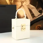 Designer Brand 2025 New Handbag Retro Lock Box Square Bag Chain Shoulder - Image 4
