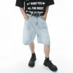 Vintage Mens Jeans High-Streets Wide-leg Pants Men Summer Baggy Jeans - Image 4