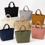 100pcs Wholesale Reusable with Custom Logo Canvas Tote Bag Women