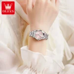 OLEVS Women Watches Elegant Luxury Stainless Steel Strap Original Quartz - Image 2