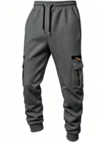 2026 Men's Joggers Pants Loose Drawstring Long Pants Men Zipper Multi-pocket - Image 2