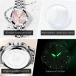 OLEVS Women Watches Elegant Luxury Stainless Steel Strap Original Quartz - Image 6