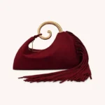 Trendy Creative Horsetail Shape Women's Handbag French Elegant Tassel Design Metal Ring