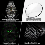 POEDAGAR Luxury Male Clock Waterproof Luminous Week Date Men's Watch - Image 4