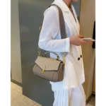 2025 New Genuine Leather Shoulder Bag for Women Block Tote First Layer Cowhide - Image 5