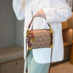 Diaper Bag Trendy Textured Leather Satchel Elegant Crossbody Bag - Image 5