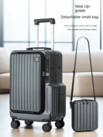 20 Inch Multifunctional Front opening Luggage Laptop Travel Suitcase Boarding Box - Image 2
