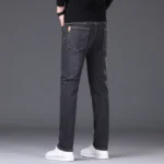 2024 Summer Thin Men's Elastic Cotton Jeans Fashion Gray Comfortable Business - Image 6