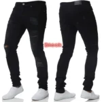 new White Embroidery Jeans Men Cotton Stretchy Ripped Skinny Jeans High Quality Hip - Image 5