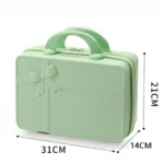 Suitcase 14-inch Travel Portable Color Stitching Suitcase Fashion Mini Bow - Image 3