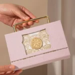 European Baroque Suede Gift Box Flip Up Double Open Hand Gifts Metal