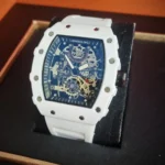 Hollow Design AAA Tonneau Quartz Watches Men Top Luminous Rubber