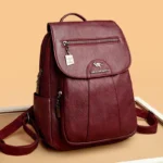 14" (35cm) Sheepskin Backpack Vintage Laptop School Bag Women's - Image 2
