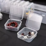 200pcs Mini Square Storage Box Transparent Plastic Flip - Image 4