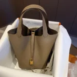 Stylish Handbag,unique Bucket Classic Shopping Tote Bag,soft Pu Litchi Pattern Basket scarves - Image 3