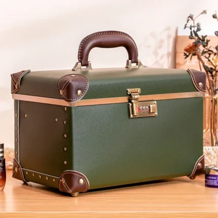 10 Inch Retro Ins Wind Girl Makeup Box Portable Travel Organizer Boxes