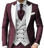 Luxury Slim Fit 3-Piece Men's Suits Set with Peak Lapel Blazer Vest And - Image 5