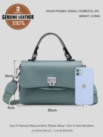 Zency Women's Genuine Leather Top-Handle Bag Simple Fashion Envelope Luxury - Image 3