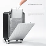 Side open all aluminum travel luggage computer carry-on trollley suitcase - Image 2