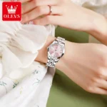 OLEVS Women Watches Elegant Luxury Stainless Steel Strap Original Quartz - Image 4