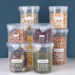 1-4PCS Sealed Jars With Scale Grain Crisper Kitchen Refrigerator Organize