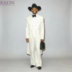 Elegant Ivory Men's Suits For Wedding Fashion Tailored Fit 2 Piece Jacket Pants