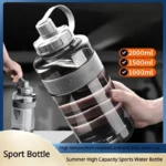 2 Liter Big Water Bottle With Straw 2L/1.5L/1L/0.6L Large Capacity School Gym
