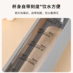 32oz 1L Time-marked Glass Water Bottles Portable Drink Bottle - Image 3